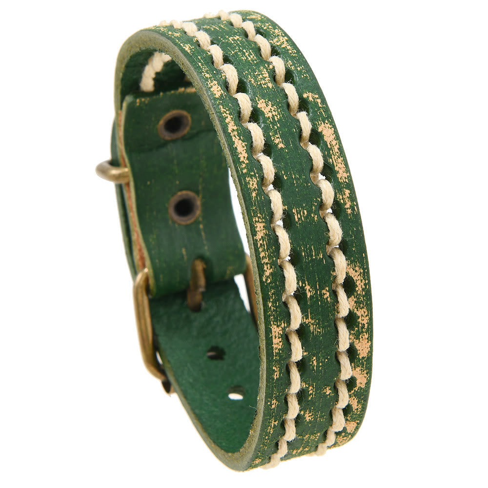 Vintage Leather Adjustable Buckle Strengthen Bracelet