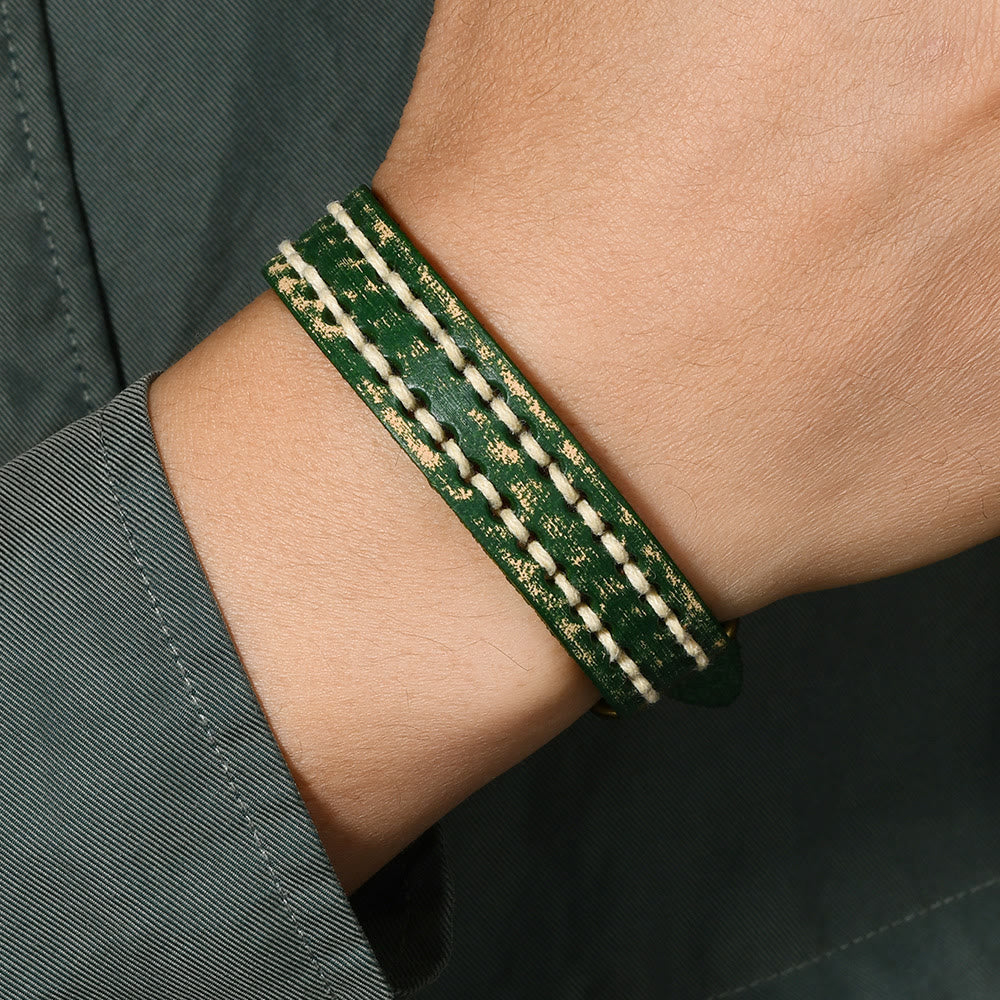 Vintage Leather Adjustable Buckle Strengthen Bracelet