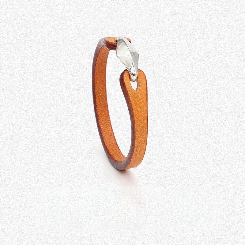 925 Sterling Silver & Leather Multi-Wrap Engraved Buckle Bracelet