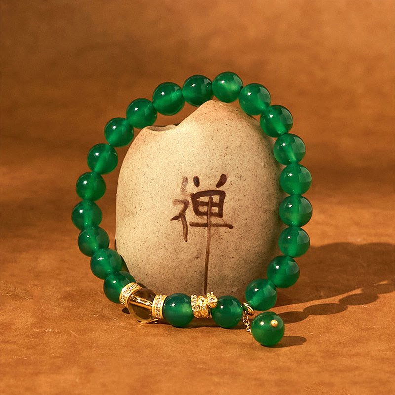 Year of the Snake Green Agate Citrine Power Bracelet