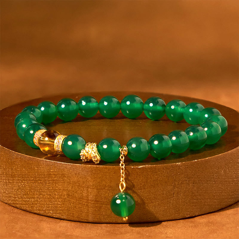 Year of the Snake Green Agate Citrine Power Bracelet