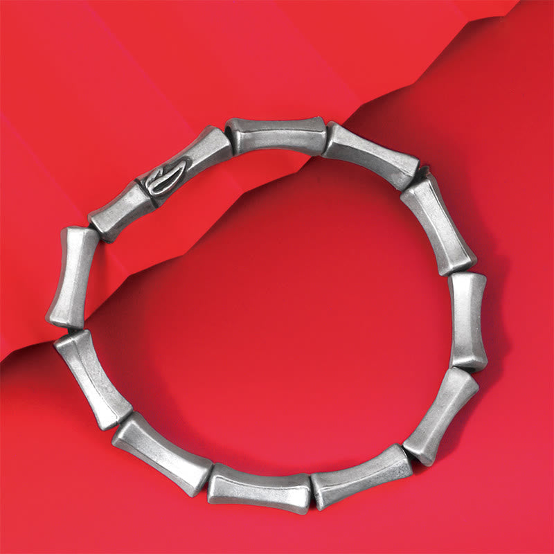 Bamboo Pattern Alloy Resilience Bracelet for Strength and Growth