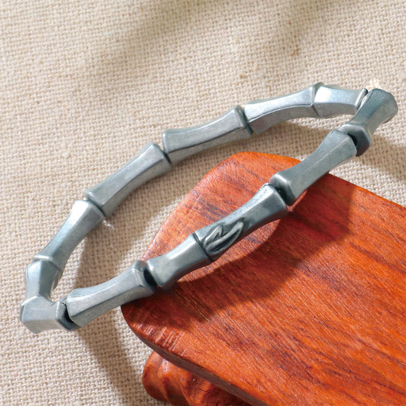 Bamboo Pattern Alloy Resilience Bracelet for Strength and Growth