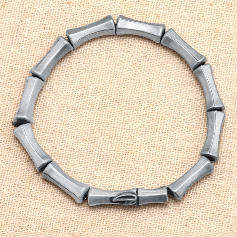 Bamboo Pattern Alloy Resilience Bracelet for Strength and Growth