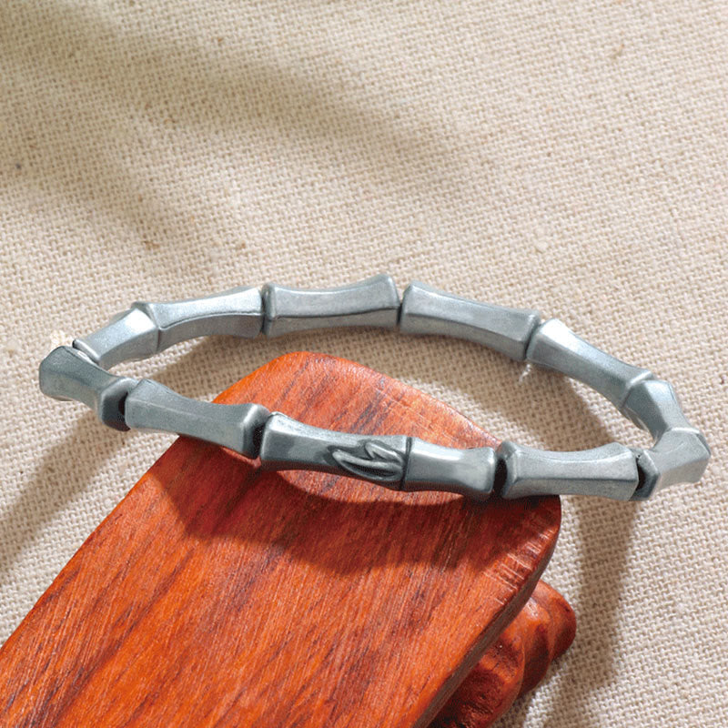 Bamboo Pattern Alloy Resilience Bracelet for Strength and Growth