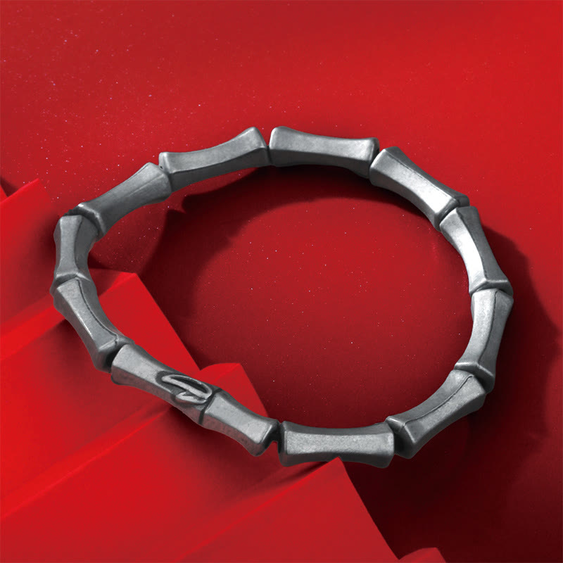 Bamboo Pattern Alloy Resilience Bracelet for Strength and Growth
