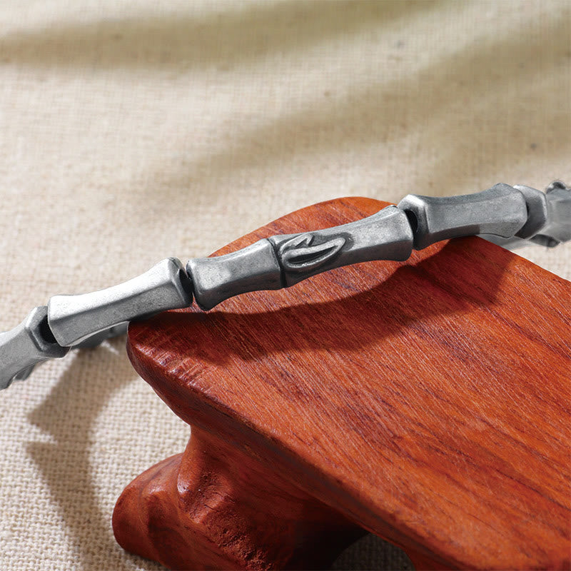 Bamboo Pattern Alloy Resilience Bracelet for Strength and Growth