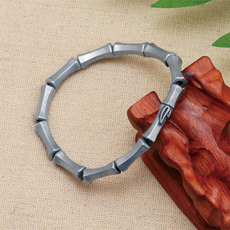 Bamboo Pattern Alloy Resilience Bracelet for Strength and Growth