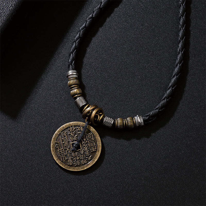 Mountain Ghosts Spend Money Bagua Alloy Copper Coin Harmony Necklace Pendant