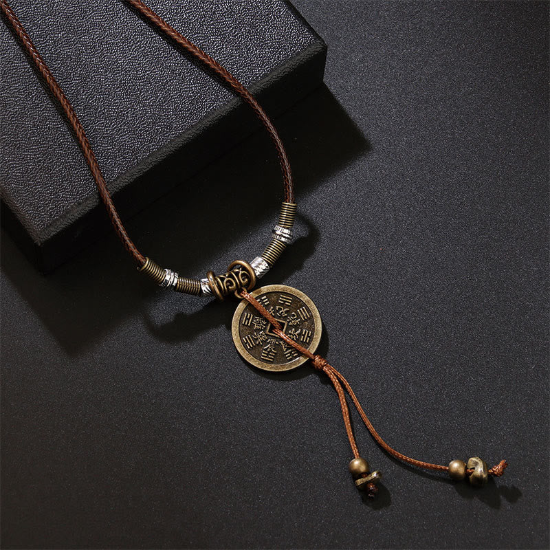 Mountain Ghosts Spend Money Bagua Alloy Copper Coin Harmony Necklace Pendant