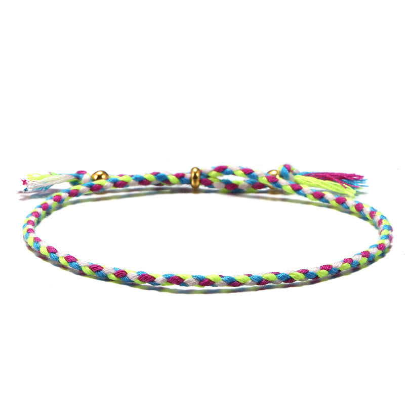 Handmade Colorful Rope Braided Tassel Adjustable Harmony Bracelet
