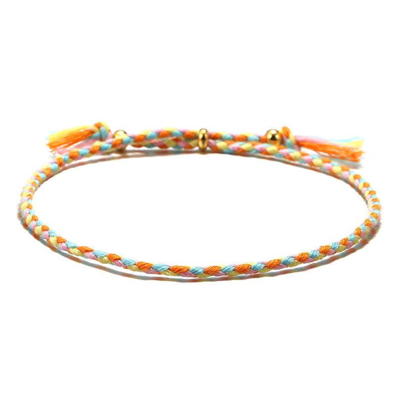 Handmade Colorful Rope Braided Tassel Adjustable Harmony Bracelet
