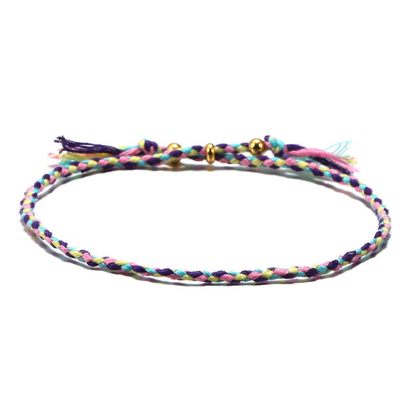 Handmade Colorful Rope Braided Tassel Adjustable Harmony Bracelet