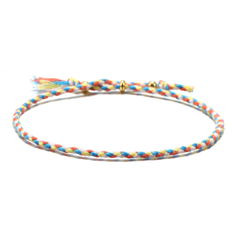Handmade Colorful Rope Braided Tassel Adjustable Harmony Bracelet
