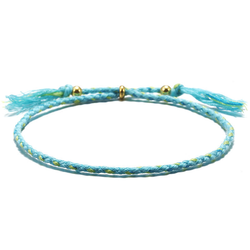 Handmade Colorful Rope Braided Tassel Adjustable Harmony Bracelet