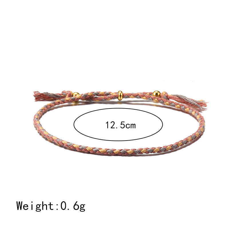 Handmade Colorful Rope Braided Tassel Adjustable Harmony Bracelet
