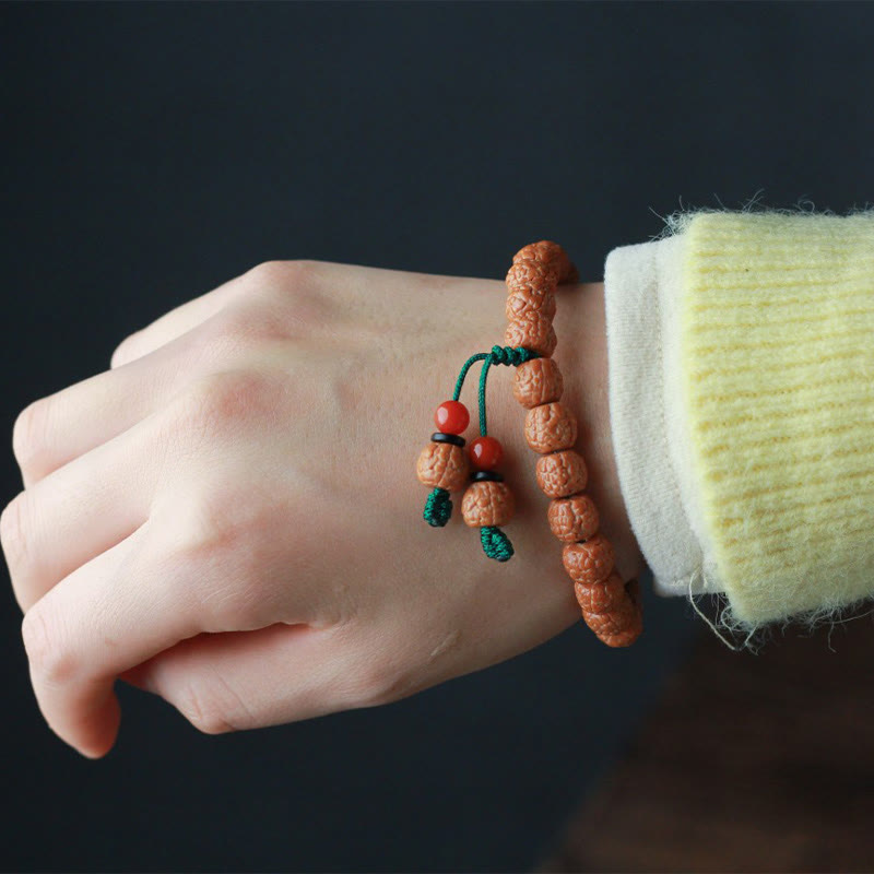 Tibetan Rudraksha Bodhi Seed Agate Wealth Bracelet
