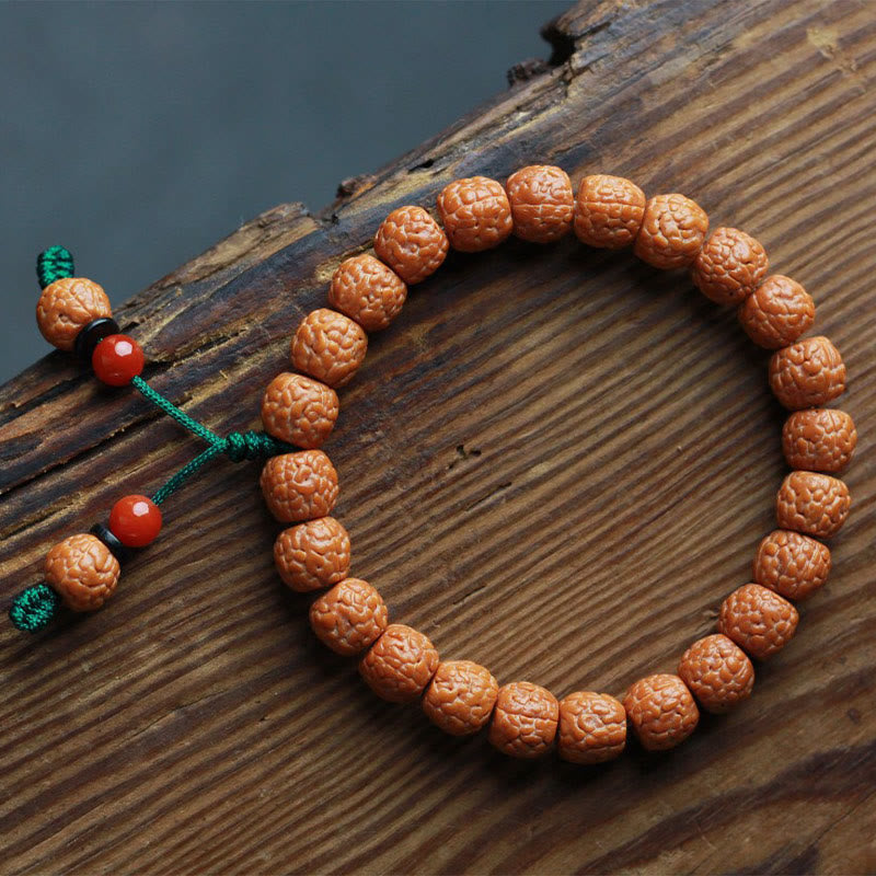 Tibetan Rudraksha Bodhi Seed Agate Wealth Bracelet