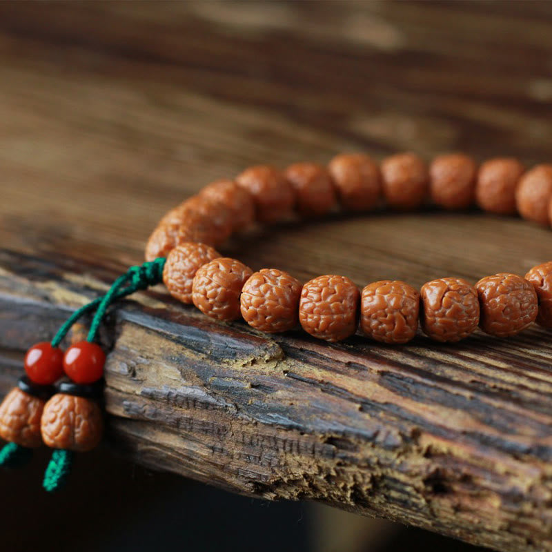 Tibetan Rudraksha Bodhi Seed Agate Wealth Bracelet