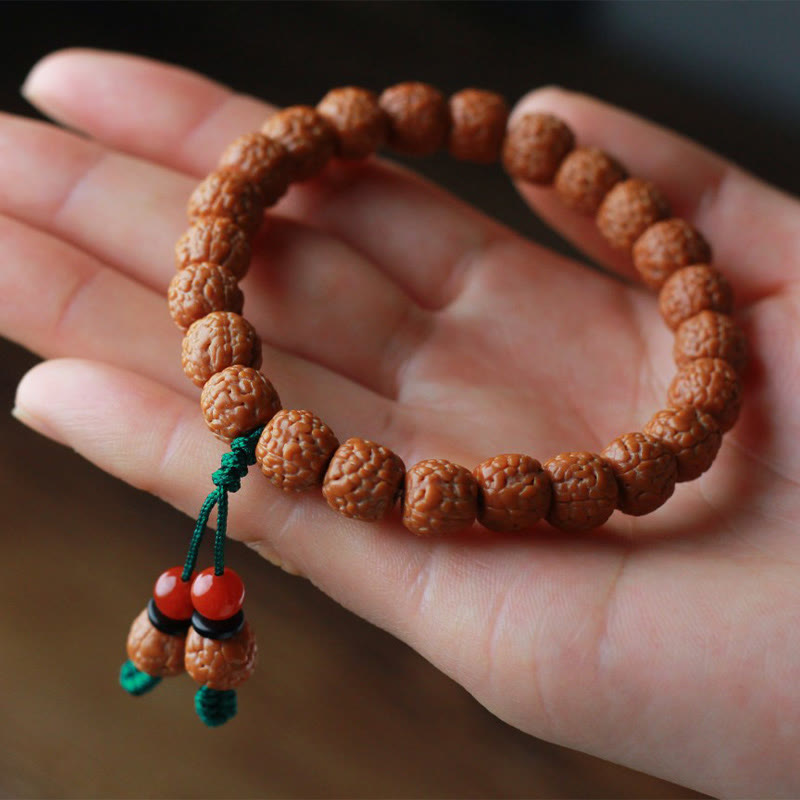 Tibetan Rudraksha Bodhi Seed Agate Wealth Bracelet