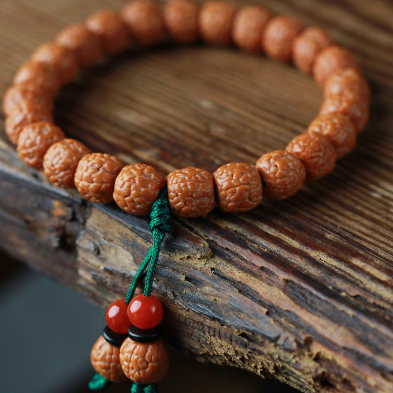 Tibetan Rudraksha Bodhi Seed Agate Wealth Bracelet