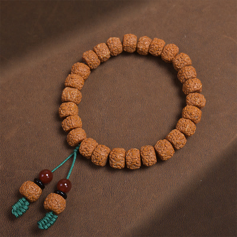 Tibetan Rudraksha Bodhi Seed Agate Wealth Bracelet