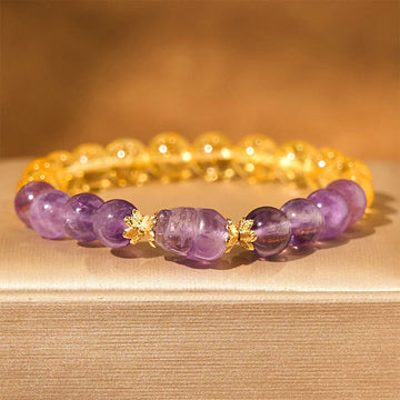 Citrine Amethyst Pixiu Prosperity Bracelet