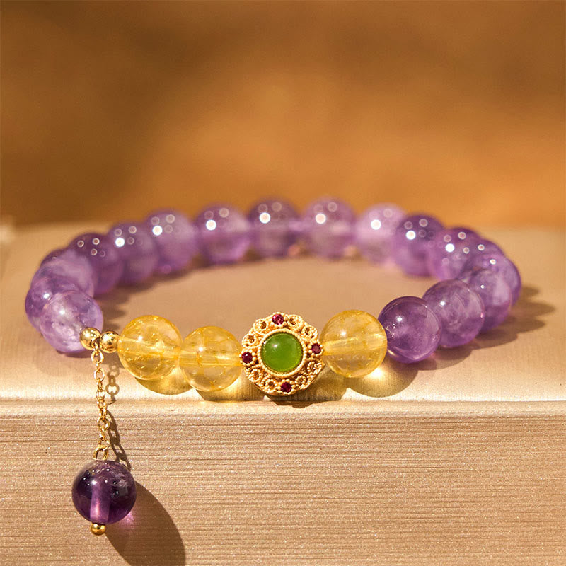 Natural Amethyst Meditation Balance Bracelet