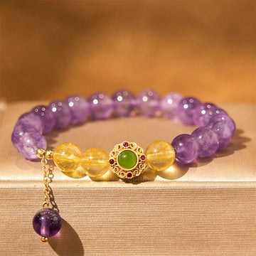 Natural Amethyst Meditation Balance Bracelet