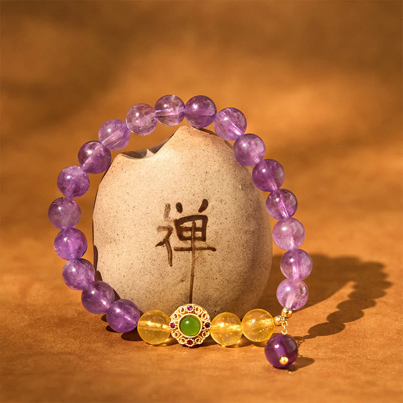 Natural Amethyst Meditation Balance Bracelet