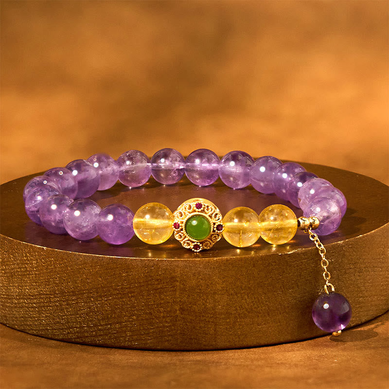 Natural Amethyst Meditation Balance Bracelet