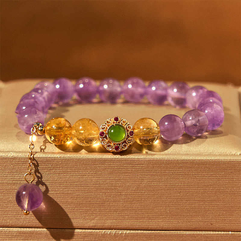 Natural Amethyst Meditation Balance Bracelet