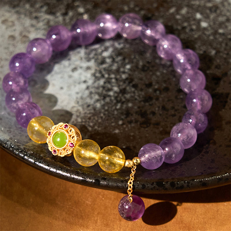 Natural Amethyst Meditation Balance Bracelet