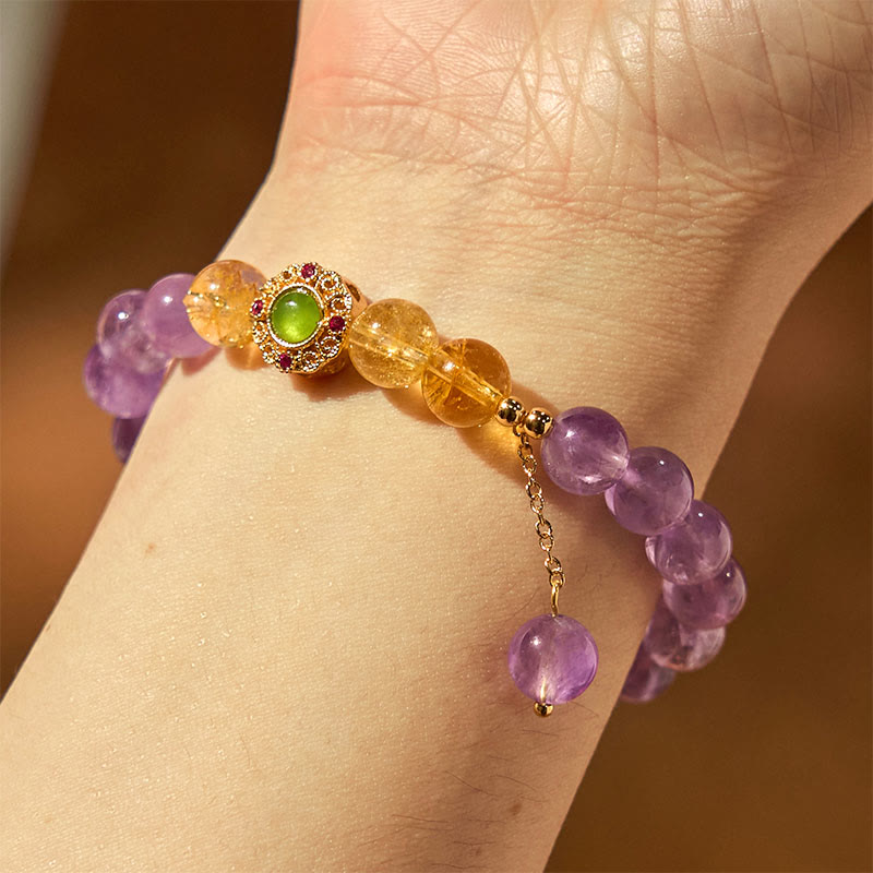 Natural Amethyst Meditation Balance Bracelet