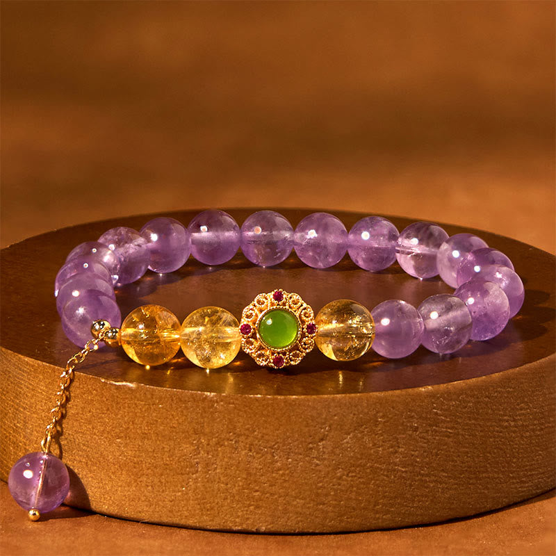Natural Amethyst Meditation Balance Bracelet
