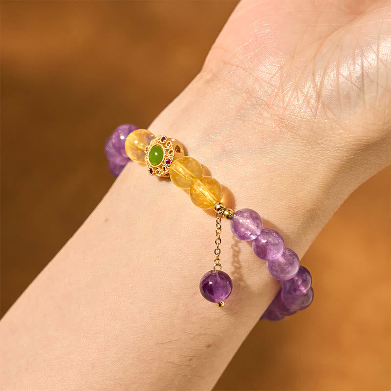 Natural Amethyst Meditation Balance Bracelet