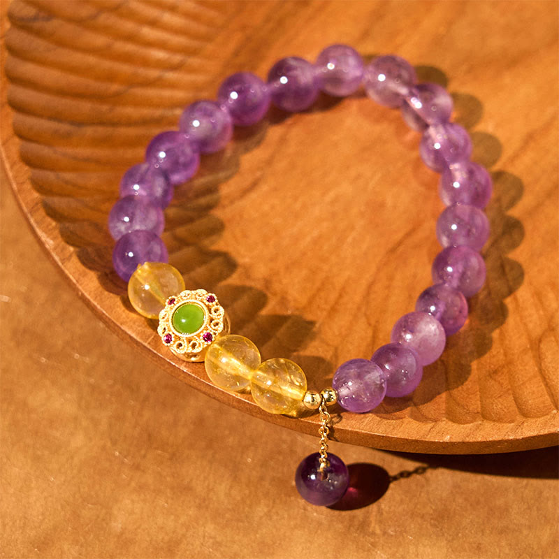 Natural Amethyst Meditation Balance Bracelet