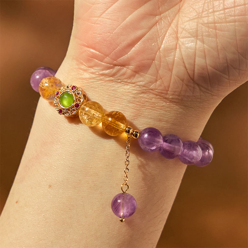 Natural Amethyst Meditation Balance Bracelet