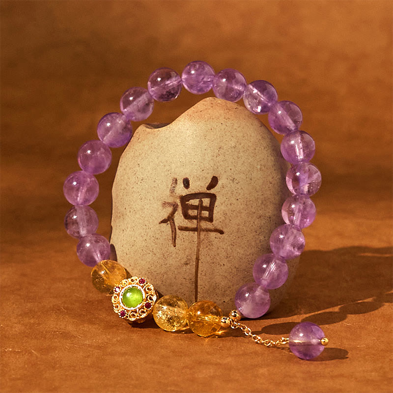 Natural Amethyst Meditation Balance Bracelet