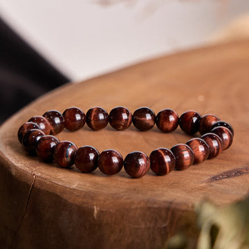 Natural Tiger Eye Beaded Bracelet for Inner Strength & Clarity