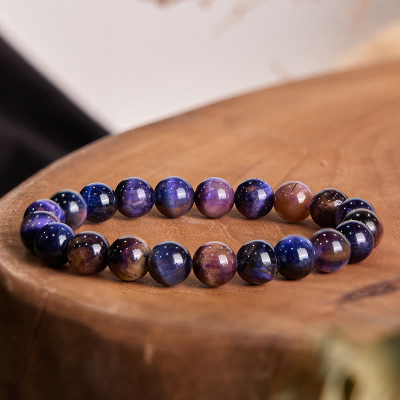 Natural Purple Tiger Eye Protection Strength Bracelet