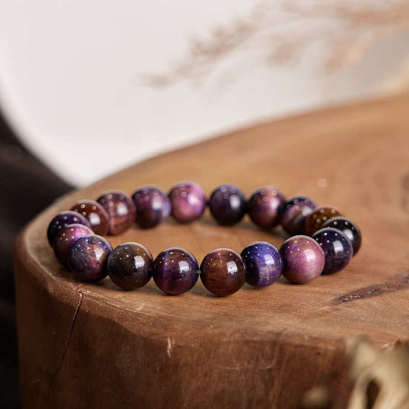 Natural Purple Tiger Eye Protection Strength Bracelet