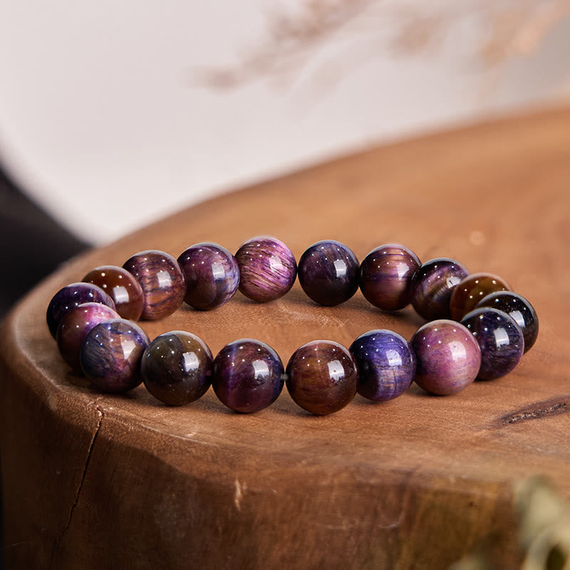 Natural Purple Tiger Eye Protection Strength Bracelet