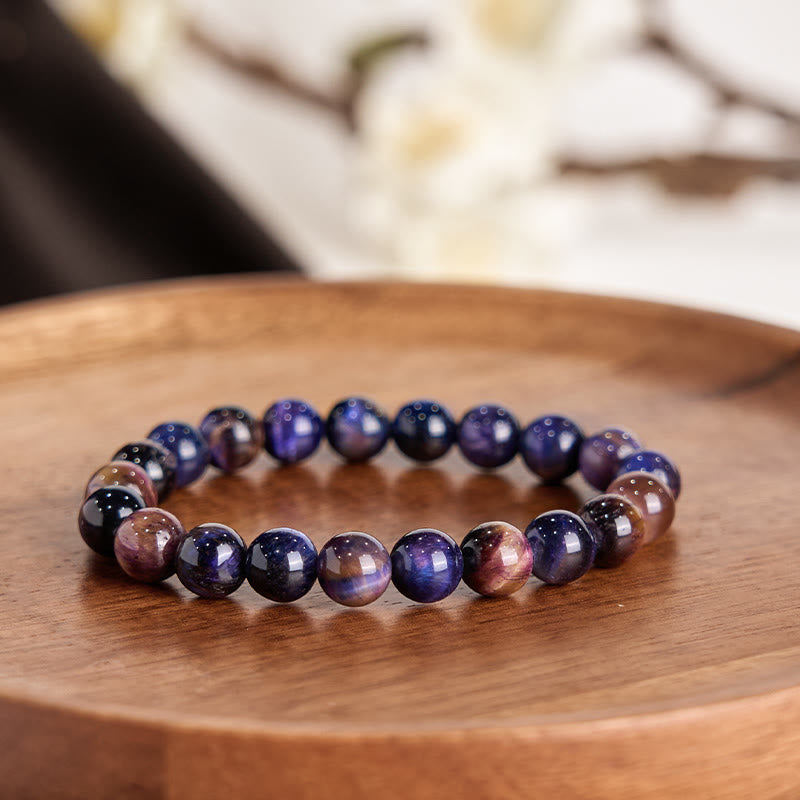 Natural Purple Tiger Eye Protection Strength Bracelet