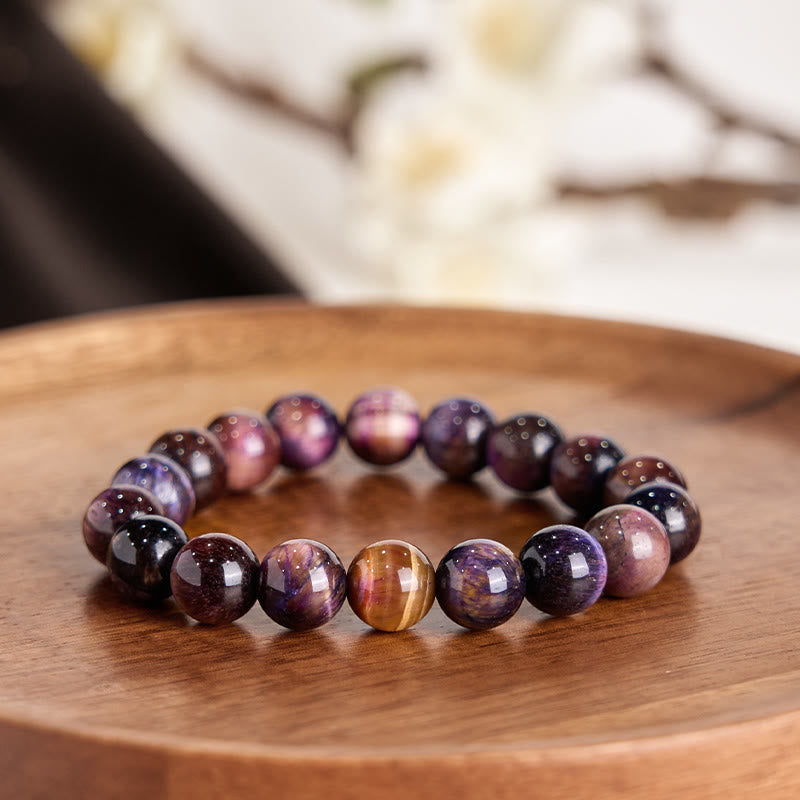 Natural Purple Tiger Eye Protection Strength Bracelet