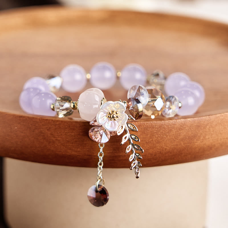 Blue Crystal Amethyst Sun Stone Green Aventurine Healing Bracelet