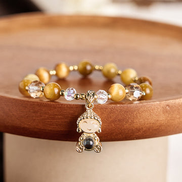 Yellow Tiger Eye Meditation Buddha Protection Bracelet