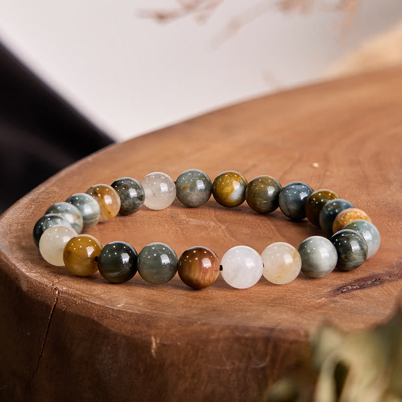 Natural Eagle's Eye Stone Confidence Positive Bracelet
