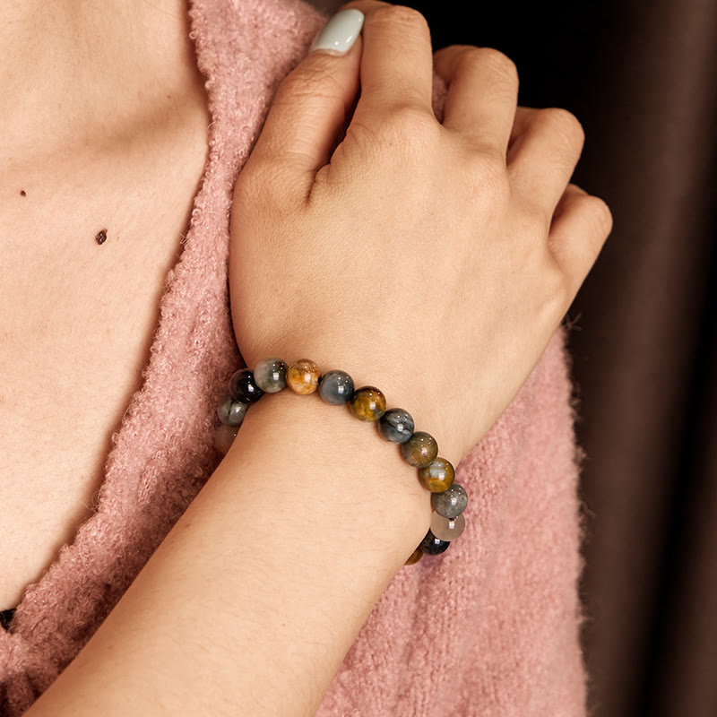 Natural Eagle's Eye Stone Confidence Positive Bracelet