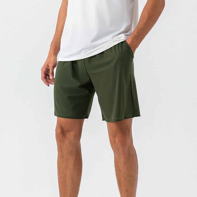 Men's Casual Breathable Loose Nylon Quick Dry Sports Shorts With Pockets